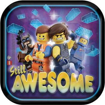 Talerzyki papierowe Lego Movie 2, 18 cm, 8 sztuk - Amscan