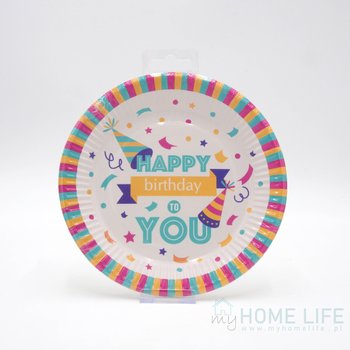 Talerzyki Urodzinowe Happy Birthday 18Cm 6 Sztuk - myHomelife