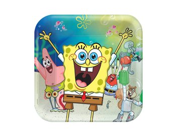 Talerzyki urodzinowe Spongebob Kanciastoporty - 23 cm - 8 szt. - Amscan