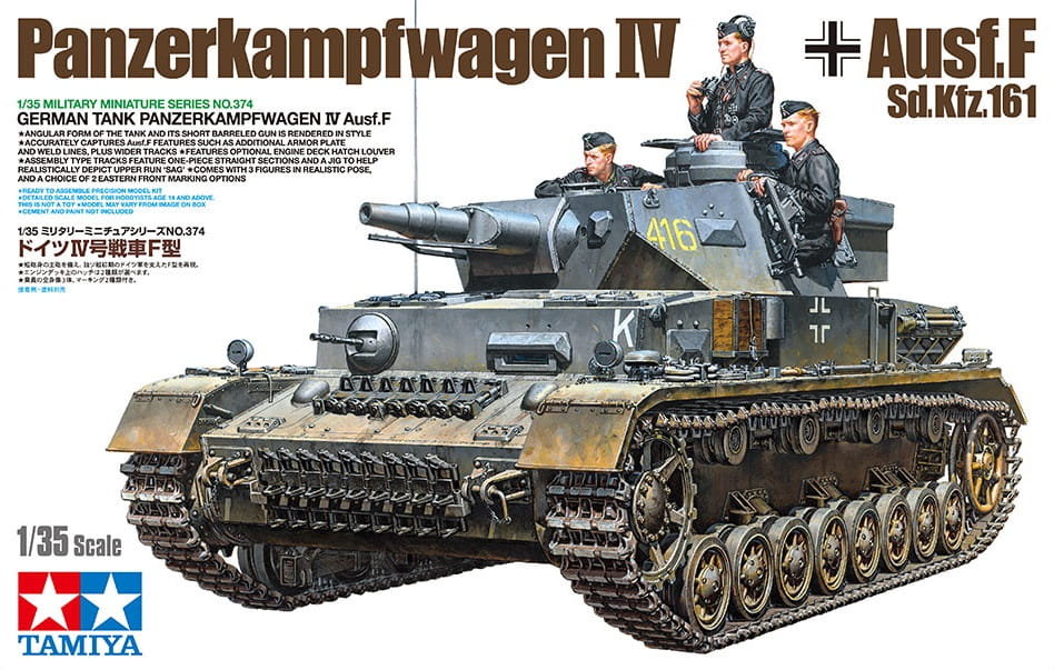Фото - Збірна модель TAMIYA 35374 1:35 German Tank Panzerkampfwagen Iv Ausf.F 