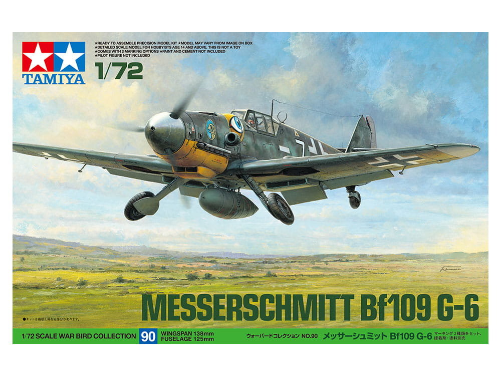 Фото - Збірна модель TAMIYA 60790 1:72 Messerschmitt Bf109 G-6 