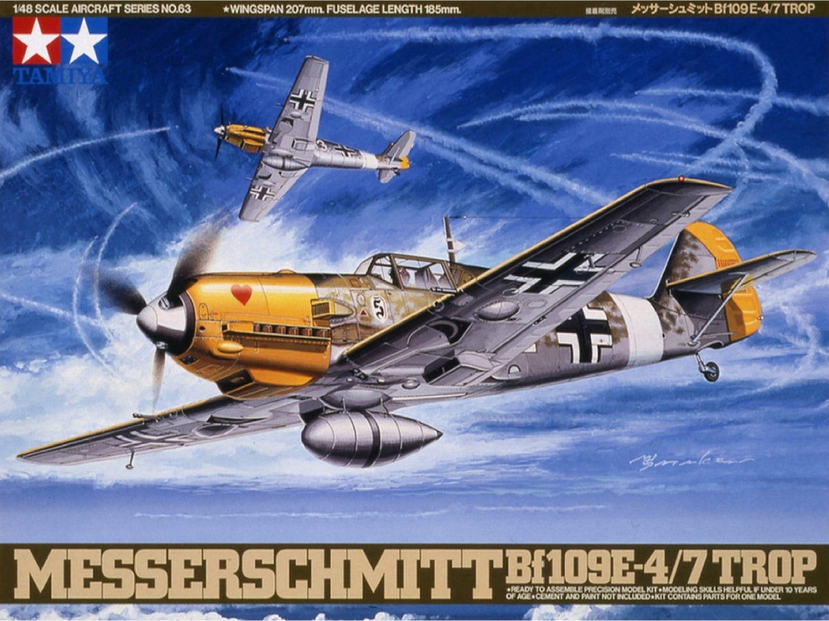 Фото - Збірна модель TAMIYA 61063 1:48 Messerschmitt Bf 109 E-4/7 Trop 