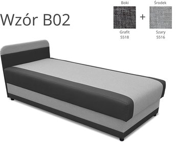 Tapczan Jednoosobowy Z Pojemnikiem Na Pościel 80X180 - Tålig B02 - Grafit/Szary | Sawana S518/Sawana S516 - BONNI