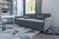 Tapczan młodzieżowy 80cm łóżko dziecięce tapicerowane pojemnik materac