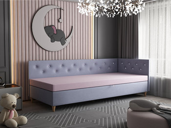 Tapczan narożny 100cm łóżko tapicerowane pikowane pojemnik materac wezgłowie - Cezari