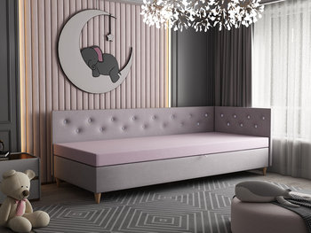 Tapczan narożny 110cm łóżko tapicerowane pikowane pojemnik materac - Cezari