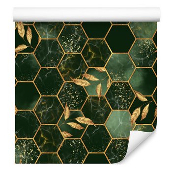 Tapeta ABSTRAKCJA Zielona Mozaika Marmur Liście 3D 0,53m x 10m - Muralo