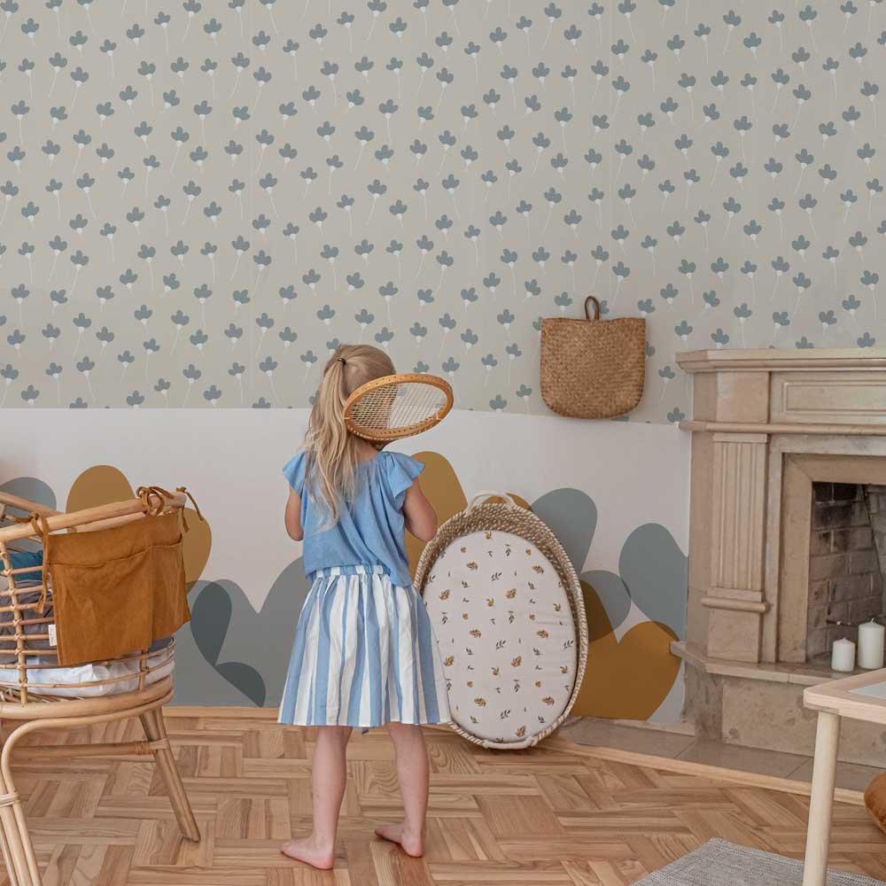 Tapeta Daisies Beige Blue Dekornik DEKORNIK Sklep