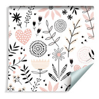 Tapeta Dla Dzieci - Delikatne Roślinki I Serduszka /188636129