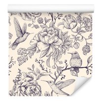 Tapeta Do Sypialni Ptaki Kolibry Kwiaty Przyroda 0,53M X 10M