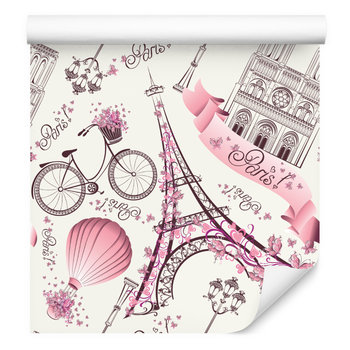 Tapeta młodzieżowa Paryż wieża Eiffla balon rowery 0,53m x 10m - Muralo