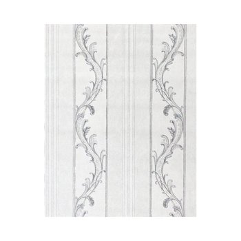tapeta pn2106 biała pasy srebrny wzór brokat flizelinowa - Inny producent