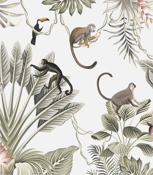Tapeta z piękną grafiką Egzotyczna dżungla, fototapeta, tapeta papierowa, bryt 50x280 cm - Fotobloki & Decor