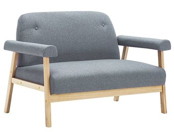 Tapicerowana sofa 2-osobowa ELIOR Eureka 2G, jasnoszary, 69x75x152 cm - Elior