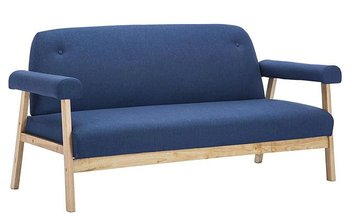 Tapicerowana sofa 3-osobowa ELIOR Eureka 3B, granatowa, 69x75x152 cm - Elior