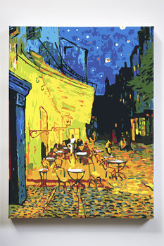 Taras kawiarni w nocy, van Gogh, impresja, gwiazdy, malowanie po numerach, blejtram - Akrylowo