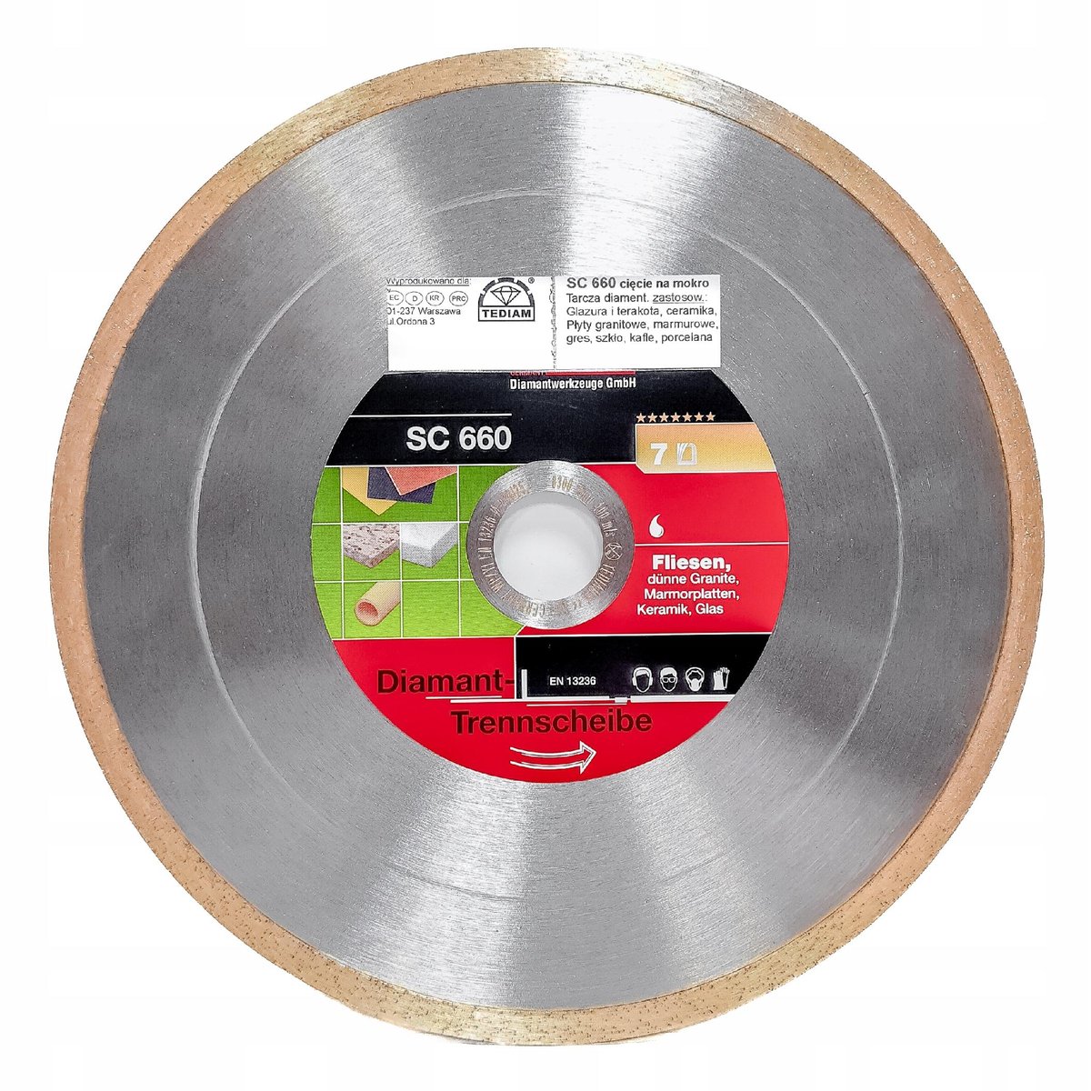 Tarcza Diamentowa 230 X 25 4 Gresu Szk a Kwarcyt TEDIAM Sklep EMPIK COM