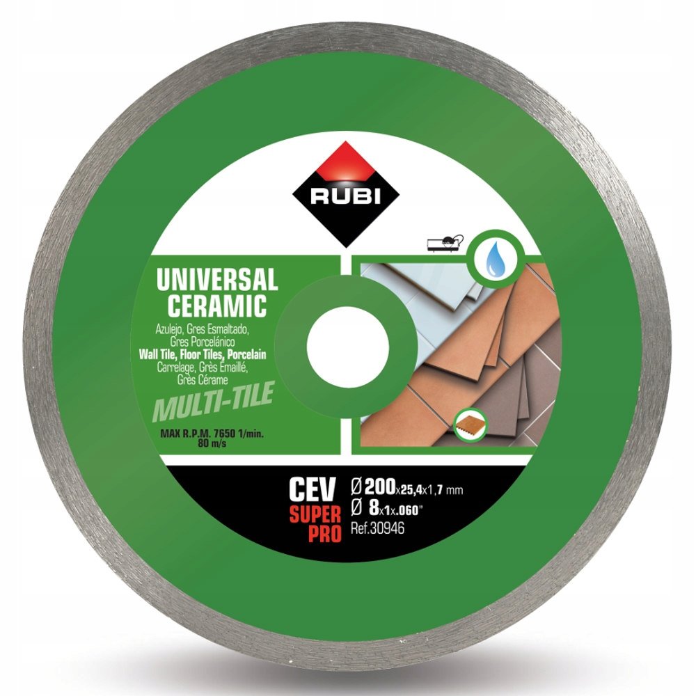 Tarcza diamentowa do ceramiki RUBI Superpro, CEV, 200x25,4 mm RUBI30946