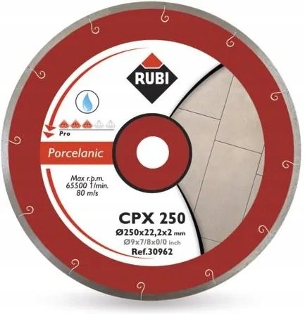 Tarcza diamentowa do gresu porcelanowego RUBI Pro, CPX, 250x25,4 mm RUBI30962