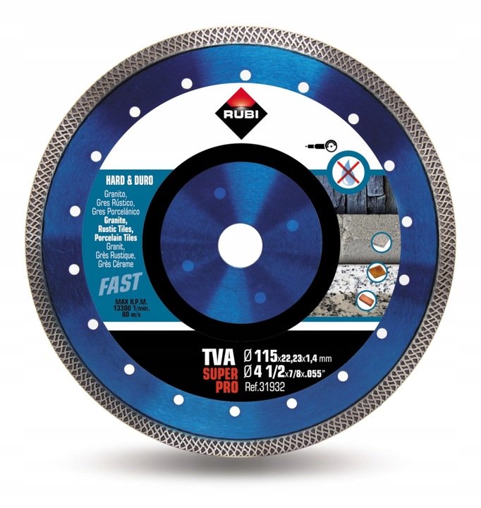 Tarcza diamentowa RUBI Superpro, TVA, 115x22,2 mm RUBI31932