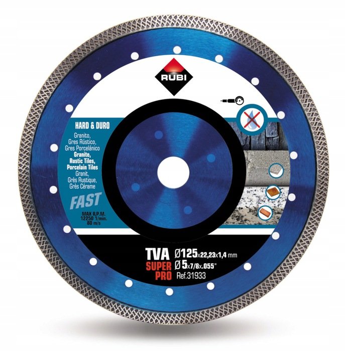 Tarcza diamentowa RUBI Superpro, TVA, 125x22,2 mm RUBI31933