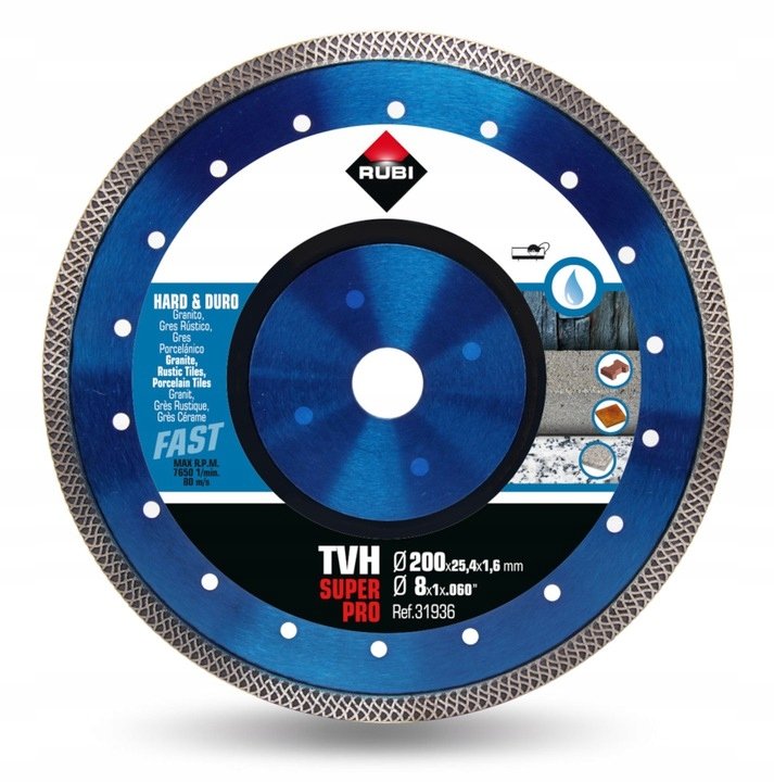 Tarcza diamentowa RUBI Superpro, TVH, 200x25,4 mm RUBI31936