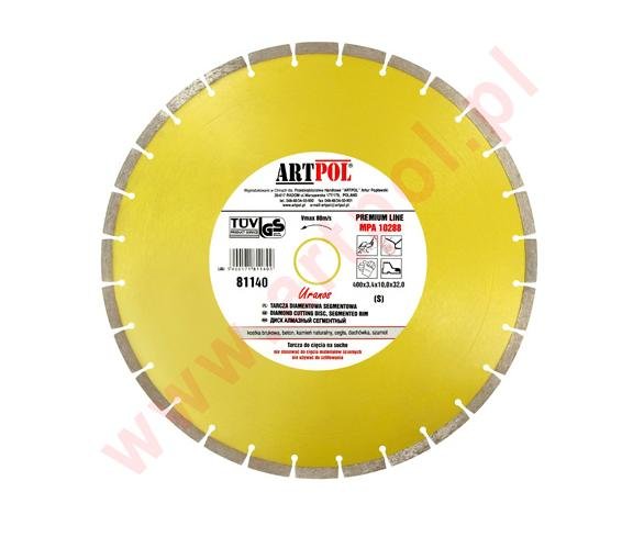 Tarcza diamentowa segmentowa ARTPOL, 400x32/25,4/22,2 m /AR AR81140-32