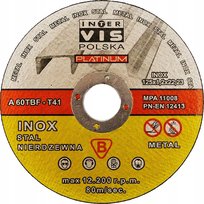 Tarcza do cięcia stali INOX 125×1,2 mm Inter-Vis Platinum