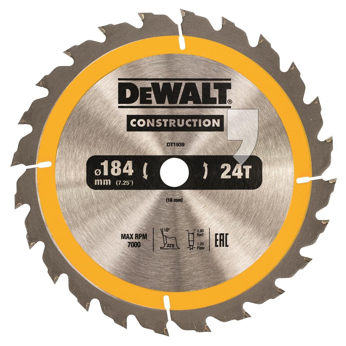 Tarcza do pilarek przenośnych DEWALT DT1939-QZ, 18,4 CM
