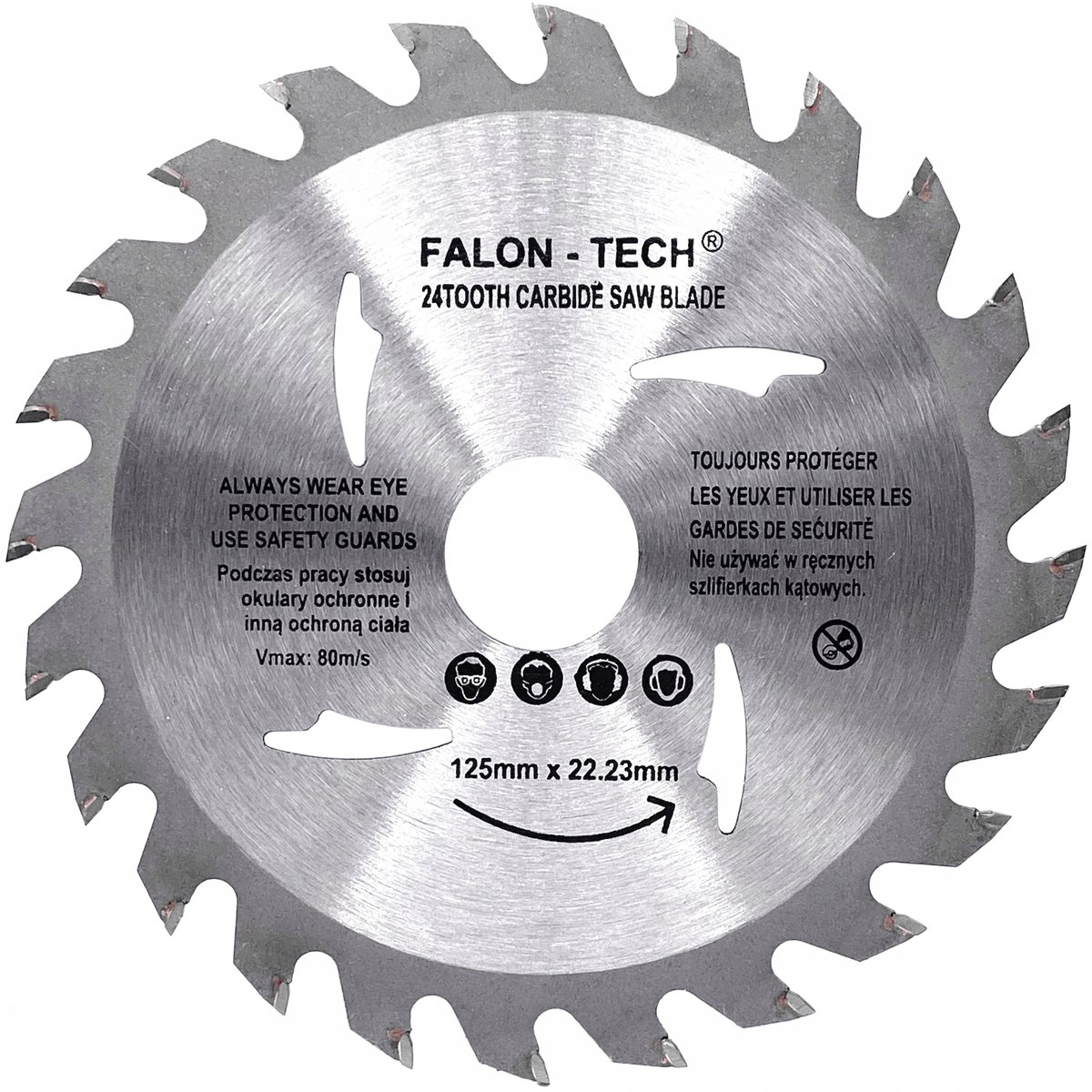 TARCZA PIŁA DO DREWNA 125 mm x 22,2 TARCZA WIDIOWA NA SZLIFIERKĘ 24 ZĘBY