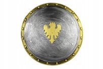 TARCZA RYCERZ PLASTIKOWA OKRĄGŁA Z ORŁEM RYCERSKA DLA DZIECKA