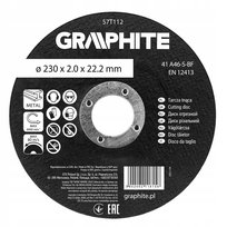 Tarcza Tnąca, Korundowa Do Metalu 230 X 2.0 X 22.2 Mm, Graphite 57T112