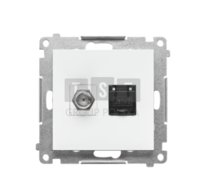 TASFRJ45.01/111 Simon 55 Gniazdo antenowe typu F” + RJ45 kat.6 (moduł) Biały mat TASFRJ45.01/111