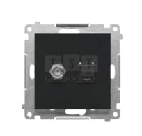 TASFRJ45.01/149 Simon 55 Gniazdo antenowe typu F” + RJ45 kat.6 (moduł) Czarny mat TASFRJ45.01/149