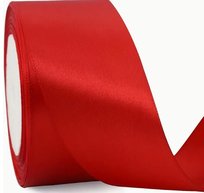 Tasiemka satynowa czerwona 50 mm x 23 m