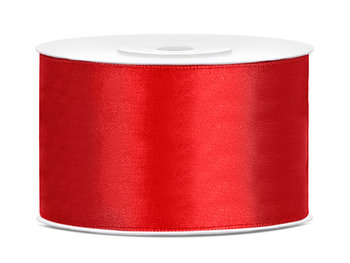 Tasiemka satynowa, czerwony, 38 mm, 25 m - PartyDeco