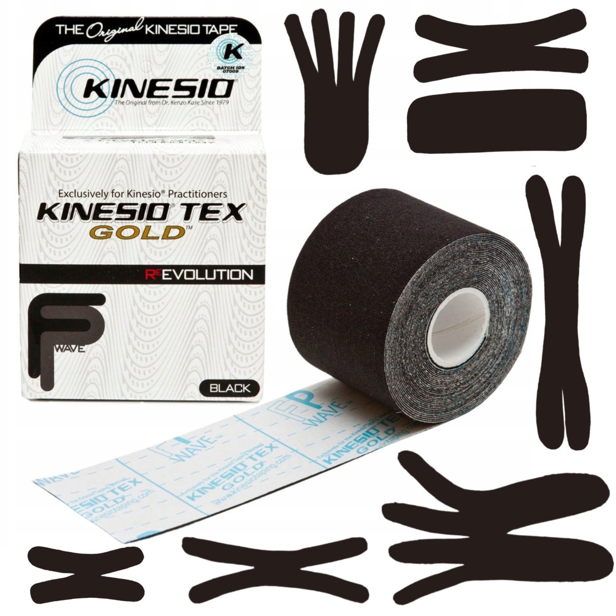 Taśma do kinezjotejpingu tejpy Classic 5 cm x 4 m czarny