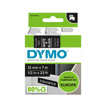 Taśma Dymo 45021 D1 12mm x 7m czarna/biały nadruk S0720610 - Dymo