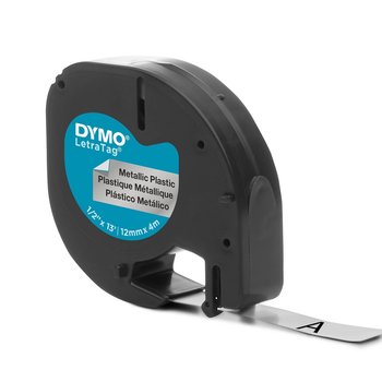 Taśma Dymo Letratag 12mm x 4m metalizowana srebrna S0721730 - Dymo