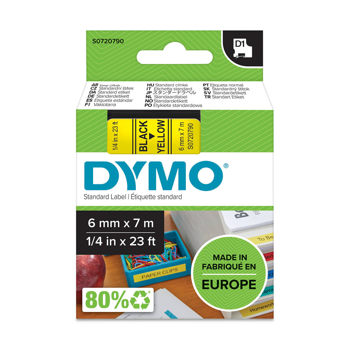 Taśma DYMO S0720790, żółta, 6 mm x 7 m, 1 szt.