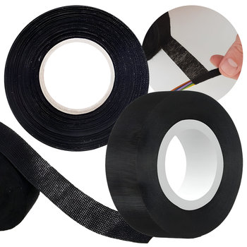 Taśma izolacyjna parciana materiałowa tkaninowa 20mm długość 150cm czarna - Ruffberg