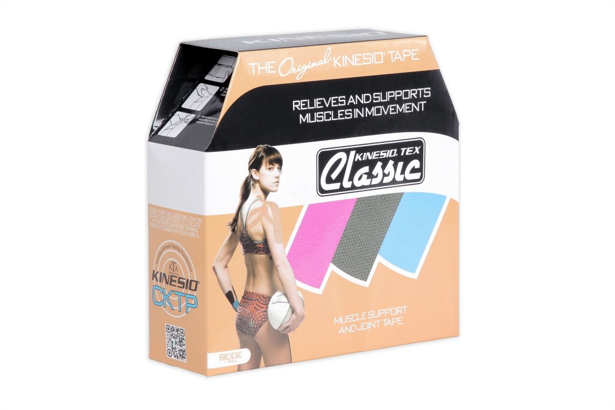 Taśma kinezjologiczna do tejpingu dużych grup mięśniowych Classic 5 cm x 31,5 m beżowy Kinesio