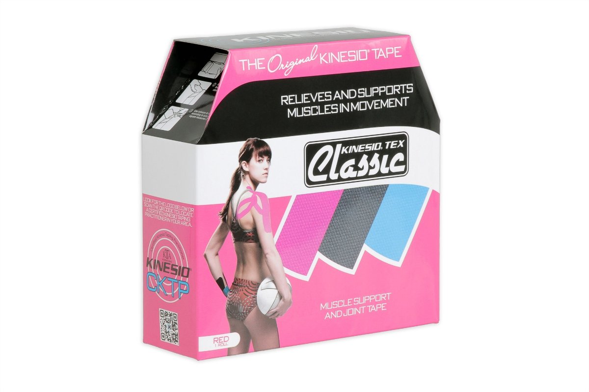 Taśma kinezjologiczna do tejpingu dużych grup mięśniowych Classic 5 cm x 31,5 m różowy Kinesio