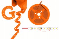 Taśma LED 10m 12V 2835 SMD 8W/m S-Shape 6mm Pomarańczowa Elastyczna