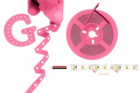 Taśma LED 10m 12V 2835 SMD 8W/m S-Shape 6mm Różowy Elastyczna