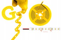 Taśma LED 10m 12V 2835 SMD 8W/m S-Shape 6mm Żółta Złota Elastyczna