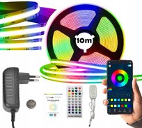 TAŚMA LED 10M (1x10m) COB NEON RGBIC 576/m BLUETOOTH APLIKACJA PILOT ZESTAW