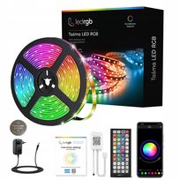 Taśma LED 10M RGB 5050 Bluetooth APLIKACJA MOBILNA PILOT MUZYKA ZESTAW 12V
