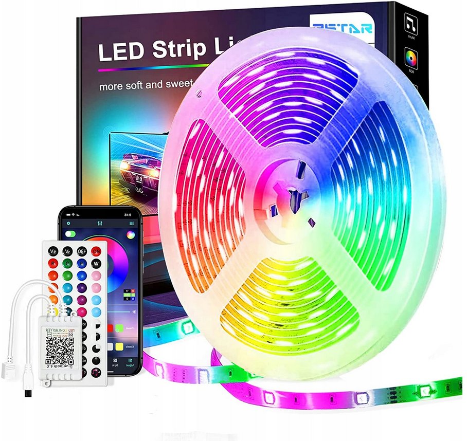 Zdjęcia - Taśmy LED Taśma LED 15M RGB 5050 Bluetooth APLIKACJA ZESTAW