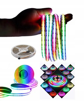TAŚMA LED 1M COB NEON RGBIC 576 LED/M WS2811 10mm kolorowa tęcza IP20 12V - inna (Inny)